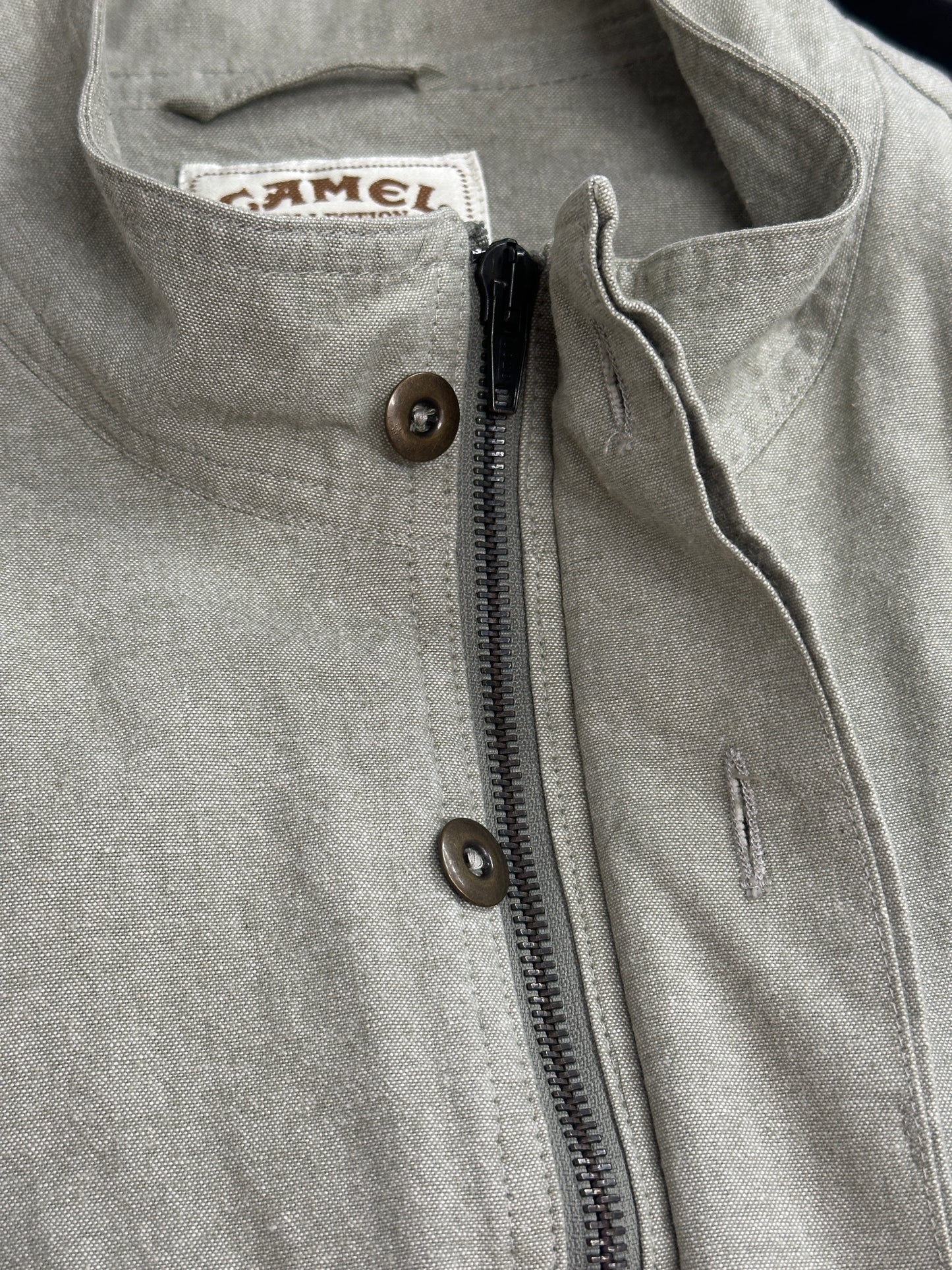 [L] 90s Camel Linen Bomber Jacket