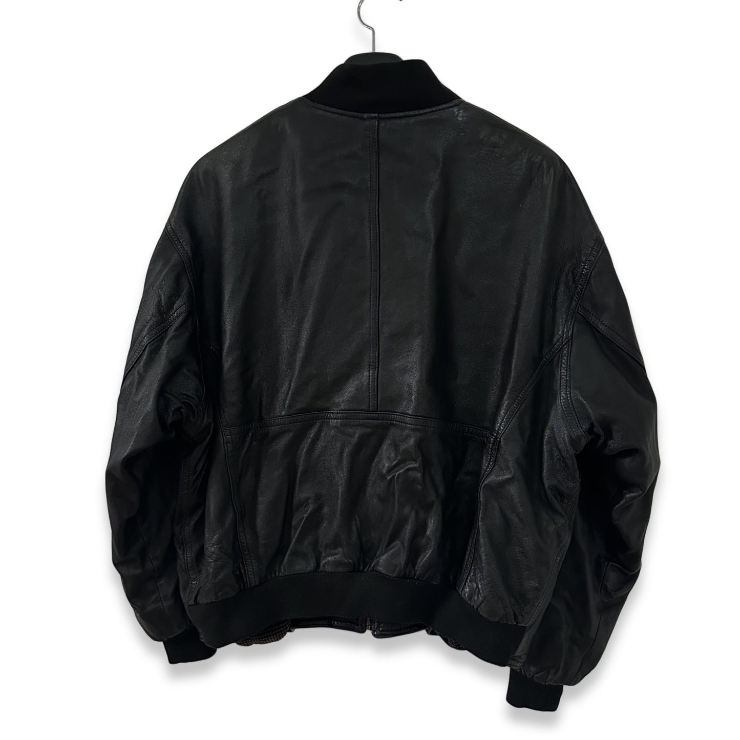 [52] 80s HUGO BOSS Leather Bomber Jacket