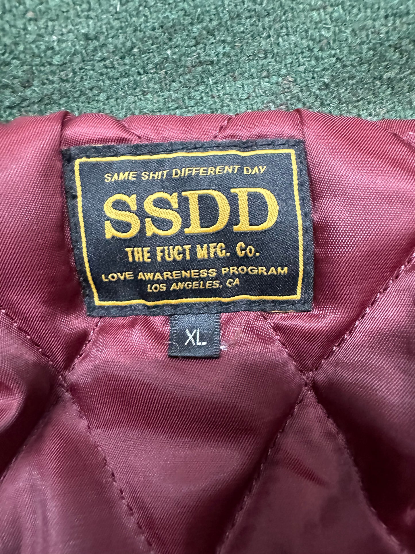 [XL] Fuct SSDD Wool Leather Jacket