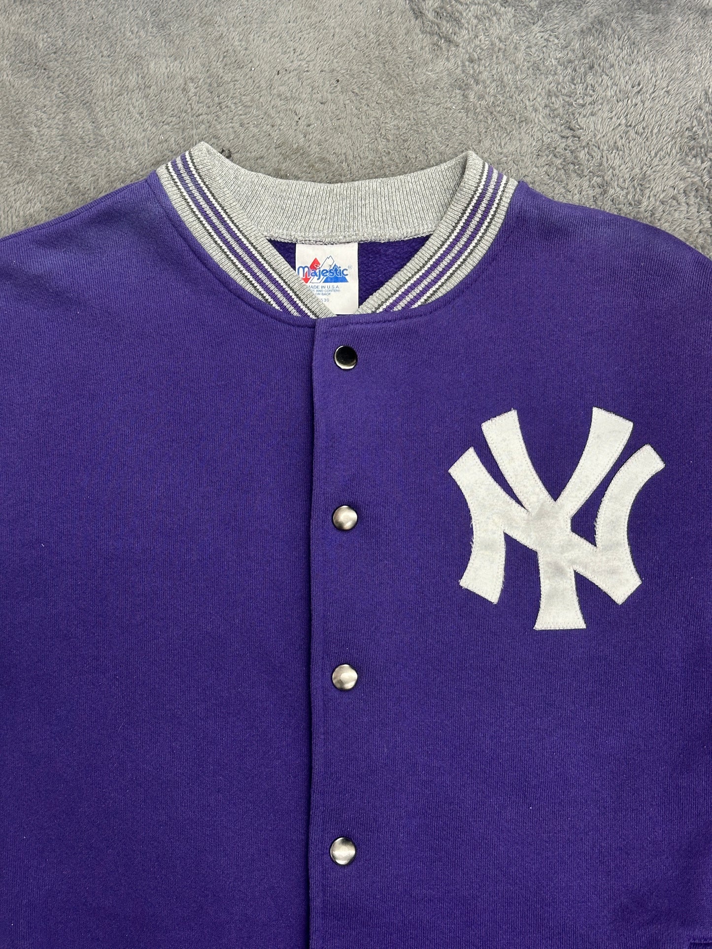 [L] 90s Majestic NY Varsity Jacket