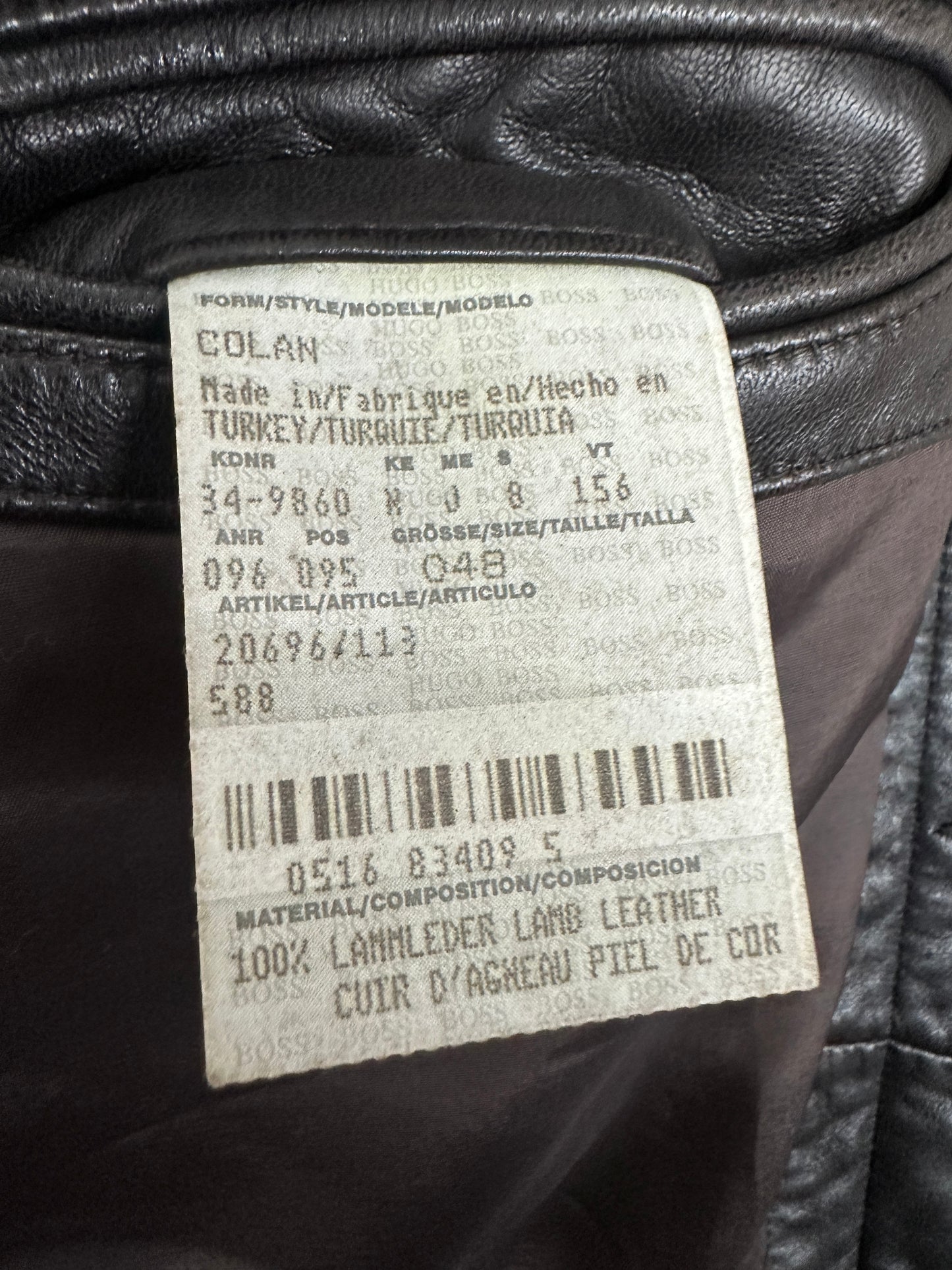 [XL] 00s HUGO BOSS Lamb Skin Leather Jacket