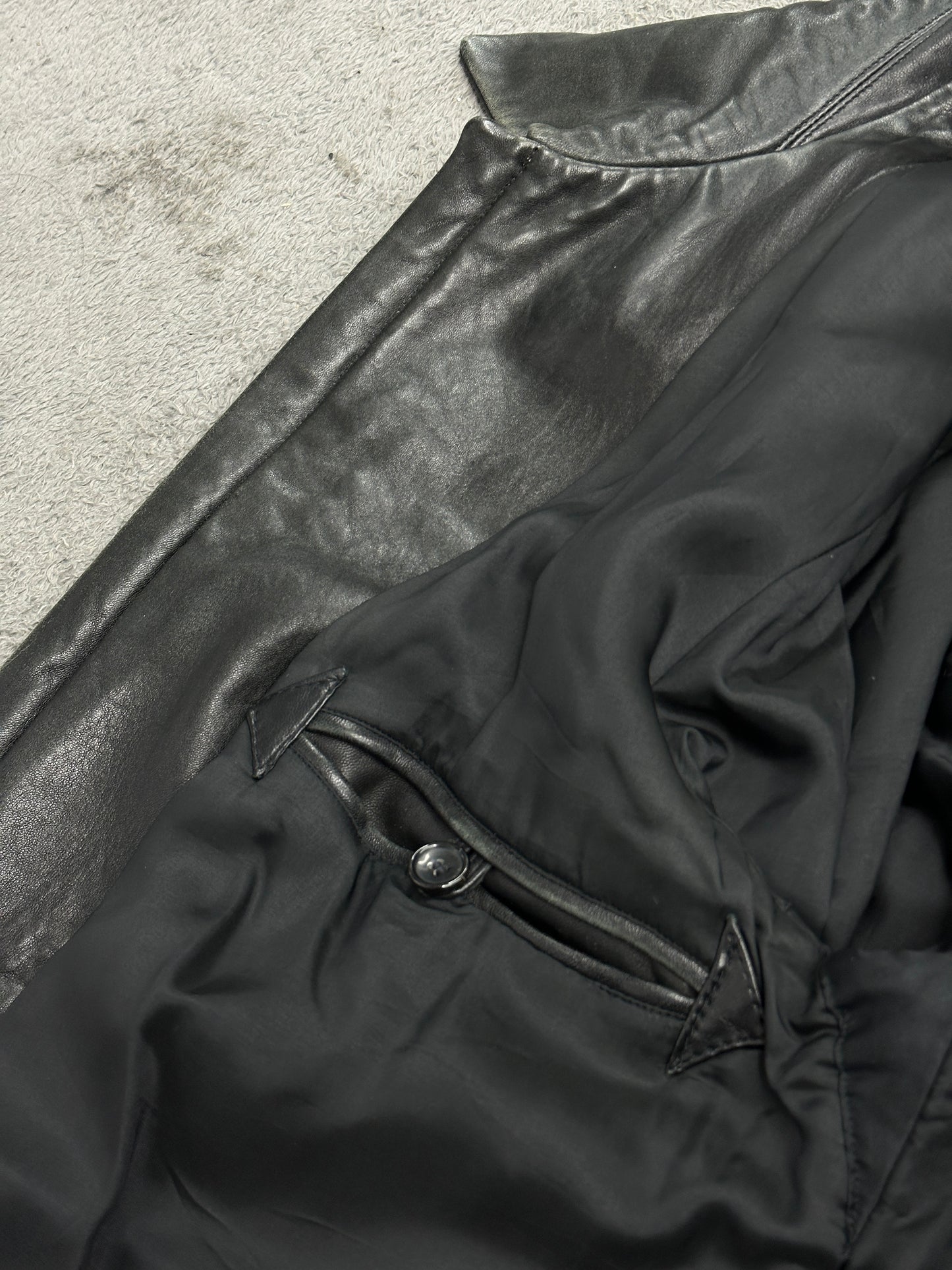 [L] 00s HUGO BOSS Lamb Skin Leather Jacket