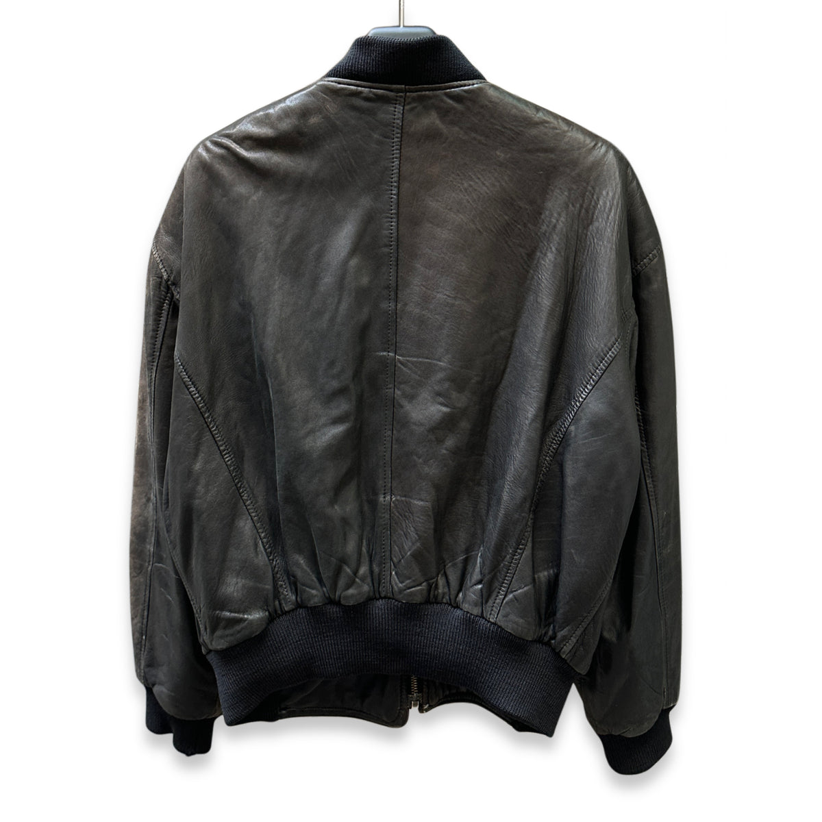 [50] 80s HUGO BOSS Leather Bomber Jacket