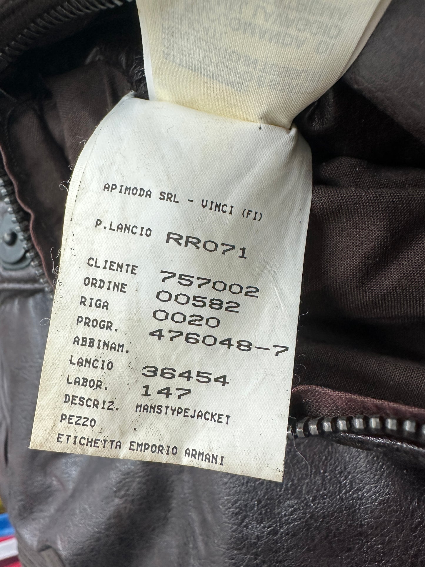 [52] FW2002 Emporio Armani Coated Pile Jacket