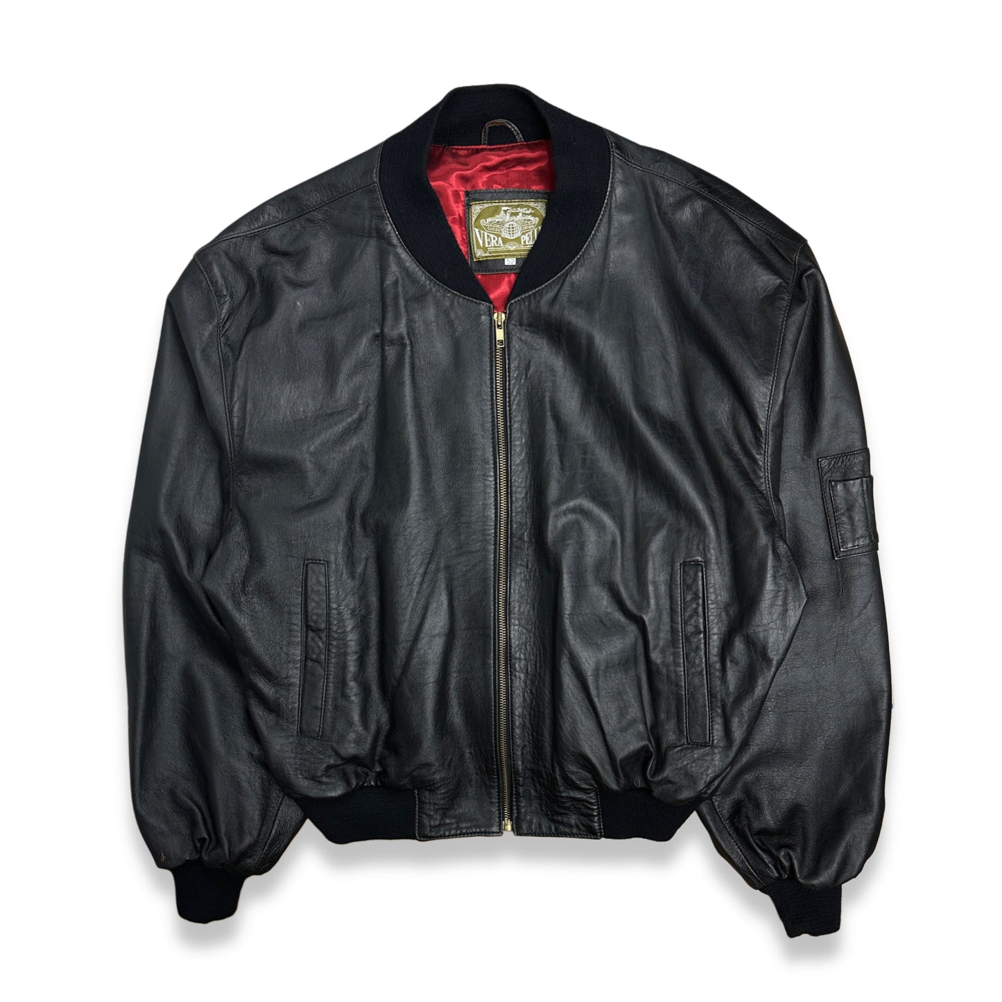 [XL] 80s Italy Vera Pelle Bomber Jacket