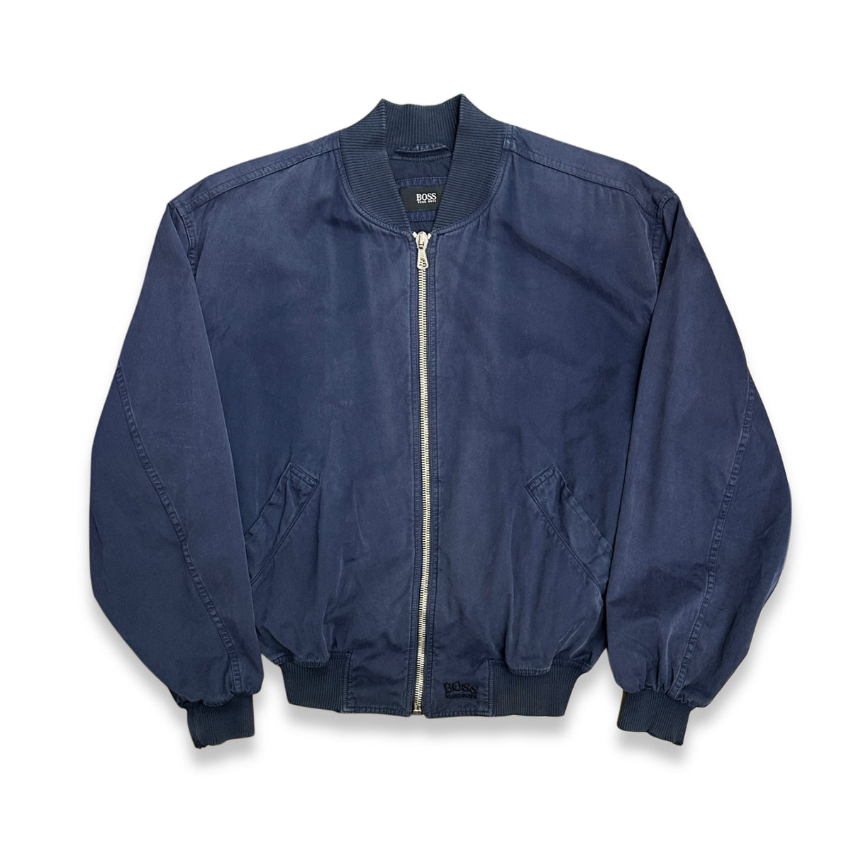 [48] 90s HUGO BOSS Italy Navy Bomber Jacket