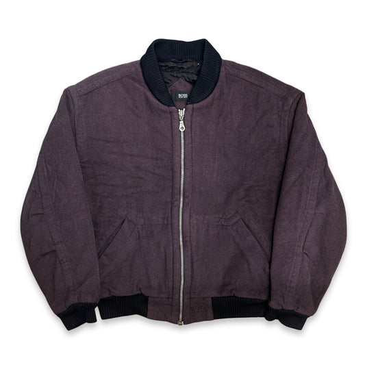 [50] 90s HUGO BOSS Wool Cashmere Bomber Jacket