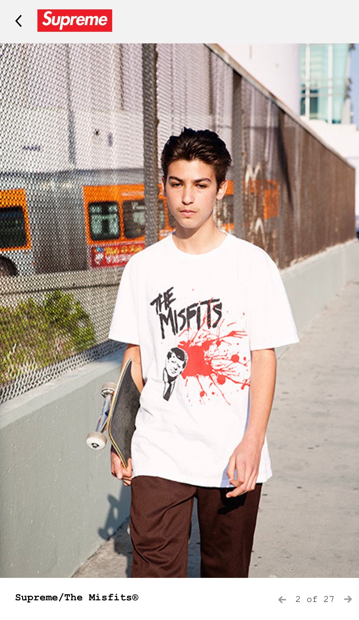 [L] Supreme The MIsfits Bullet Tee