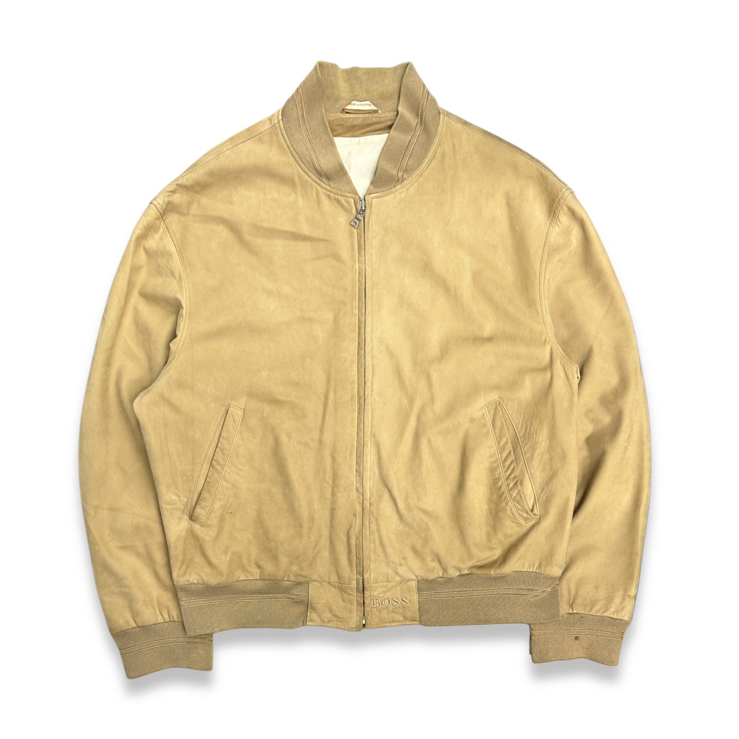 [XXL] 00s HUGO BOSS Suede Leather Bomber Jacket