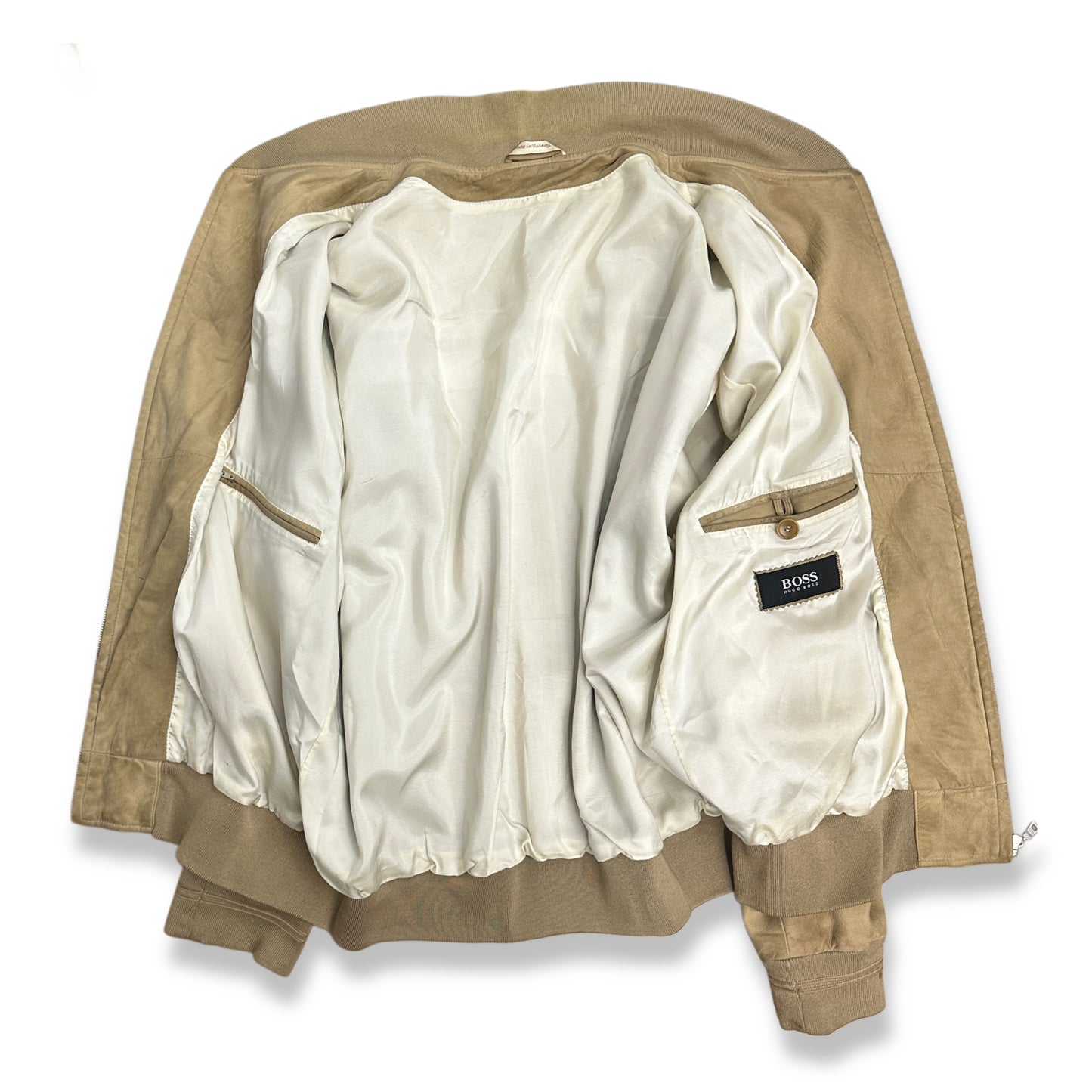 [XXL] 00s HUGO BOSS Suede Leather Bomber Jacket